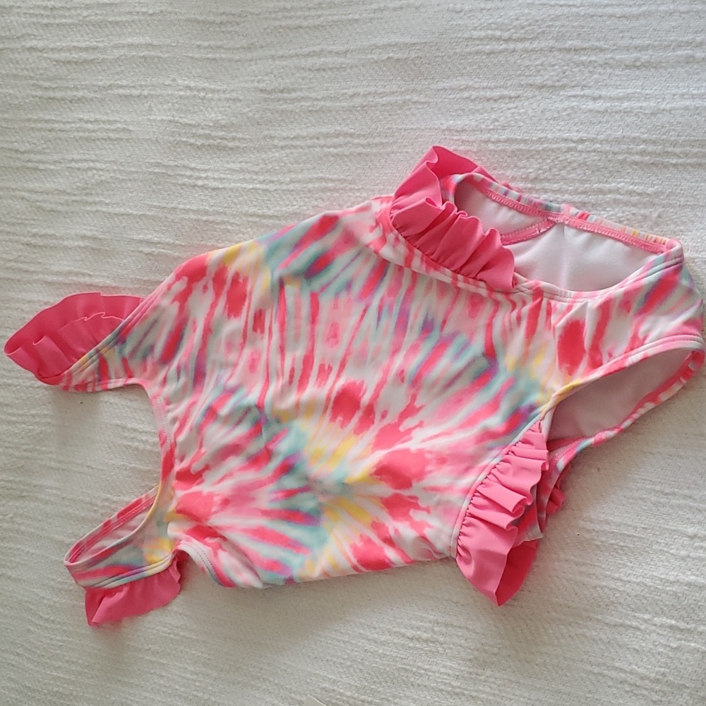 okie dokie Bathing suit little girls 4T Rainbow colors